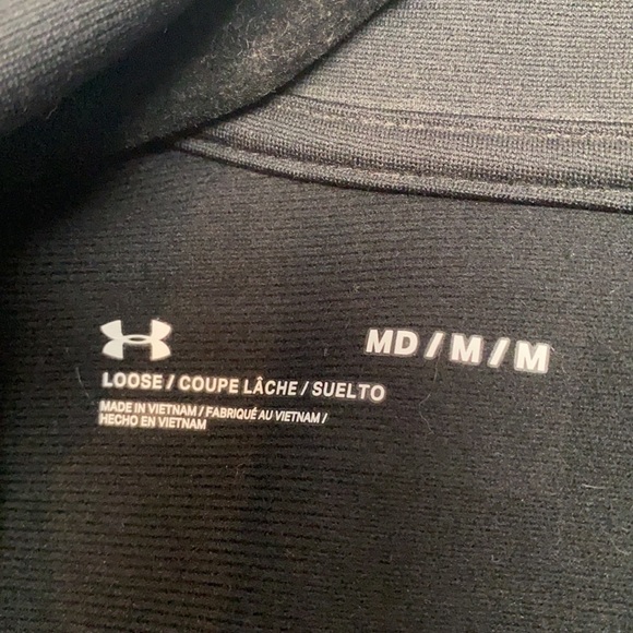 Under Armor Black (M) 3/4 zip up with reflective strips.Super soft and c… - Picture 3 of 6
